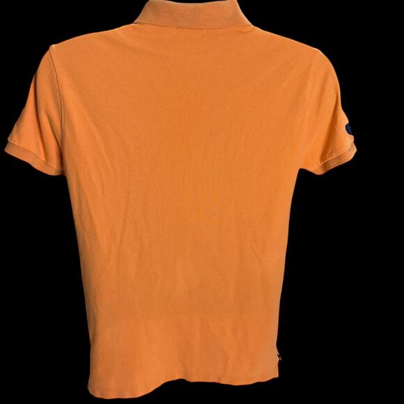 Polo Ralph Lauren Orange Custom Slim Fit Mesh Shirt SM Embroidered Triple-Pony - Picture 2 of 13